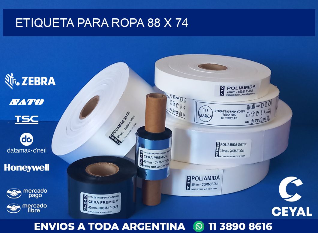 ETIQUETA PARA ROPA 88 x 74