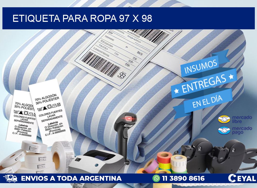 ETIQUETA PARA ROPA 97 x 98