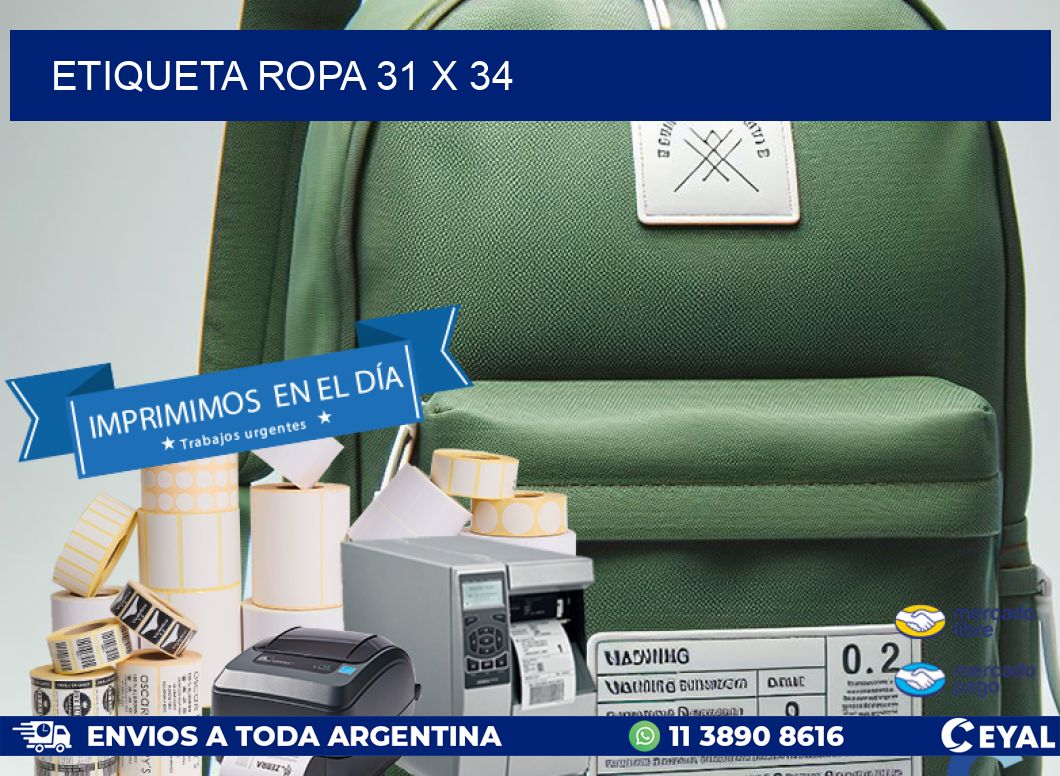 ETIQUETA ROPA 31 x 34