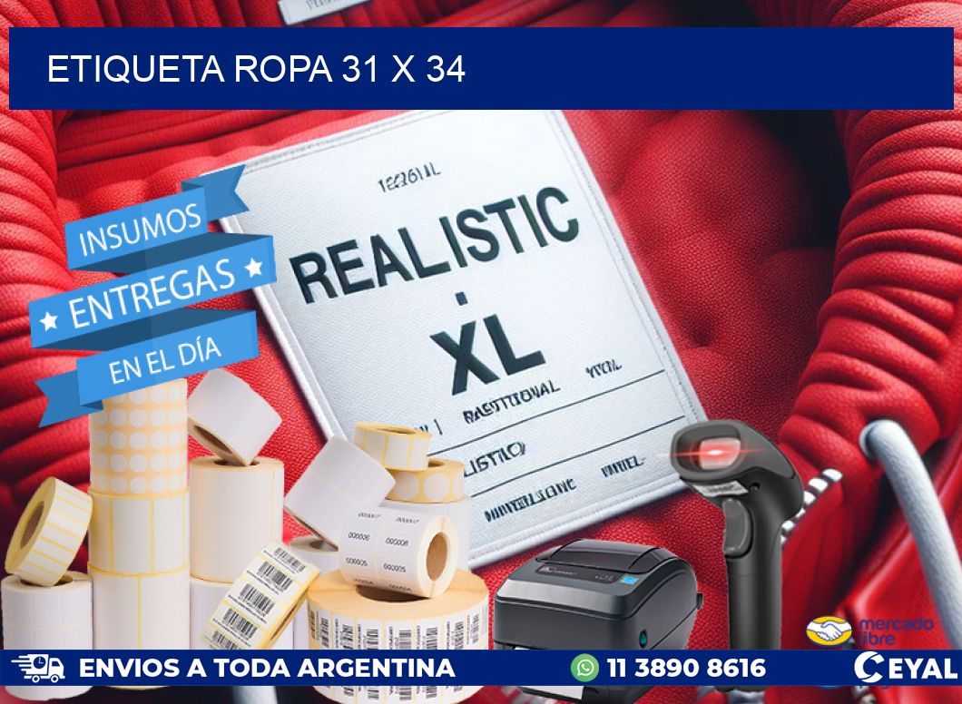 ETIQUETA ROPA 31 x 34