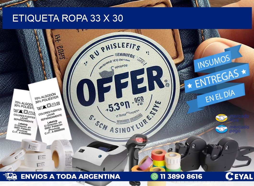 ETIQUETA ROPA 33 x 30
