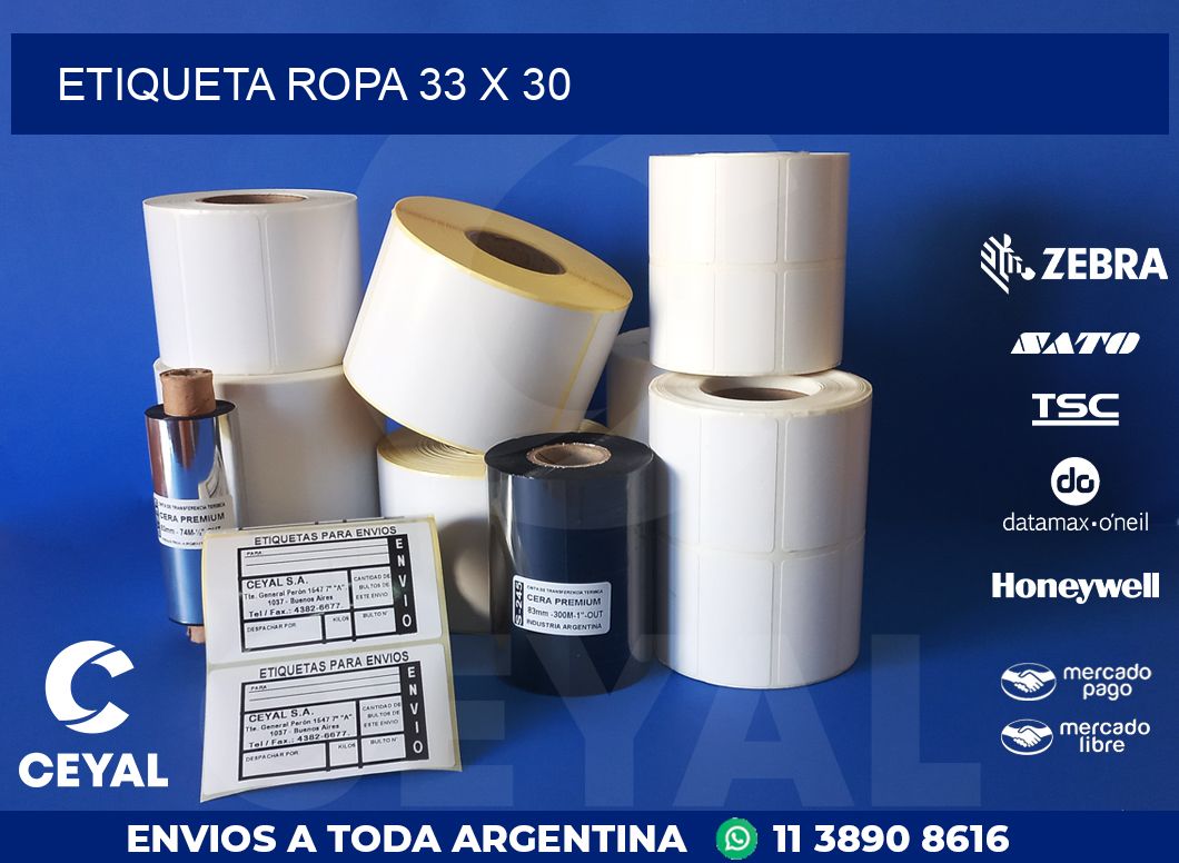 ETIQUETA ROPA 33 x 30