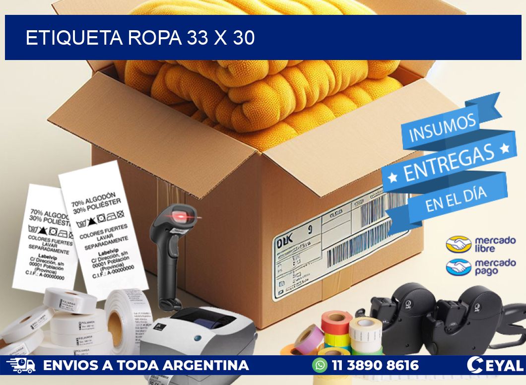 ETIQUETA ROPA 33 x 30