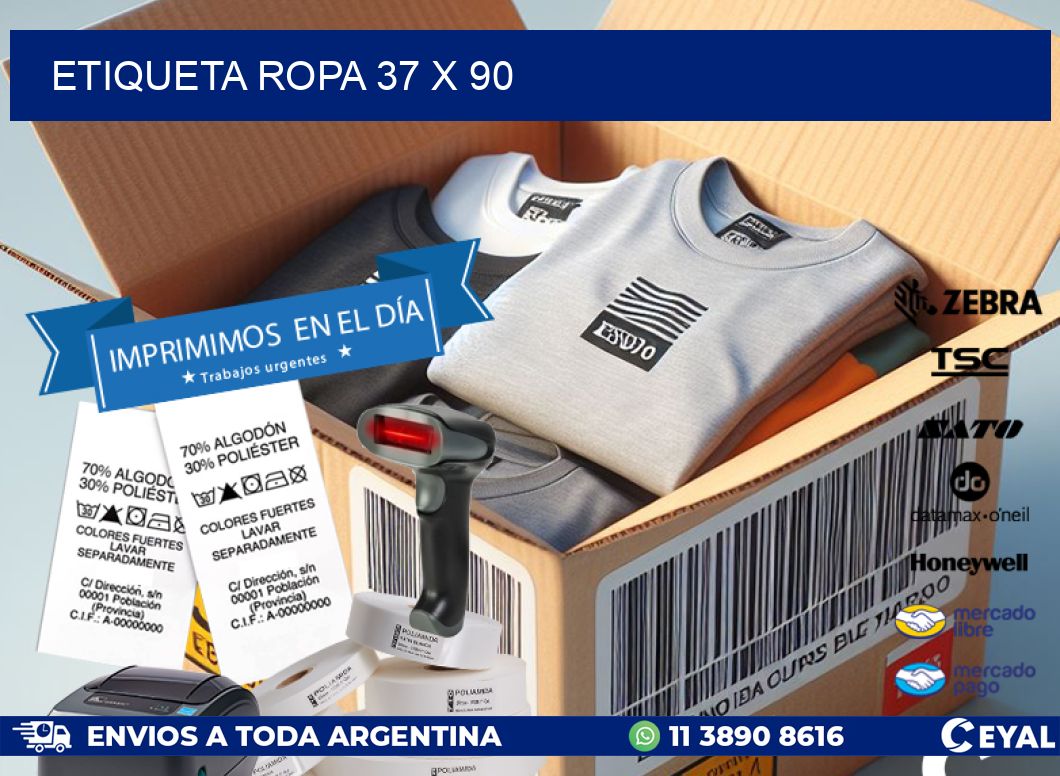 ETIQUETA ROPA 37 x 90