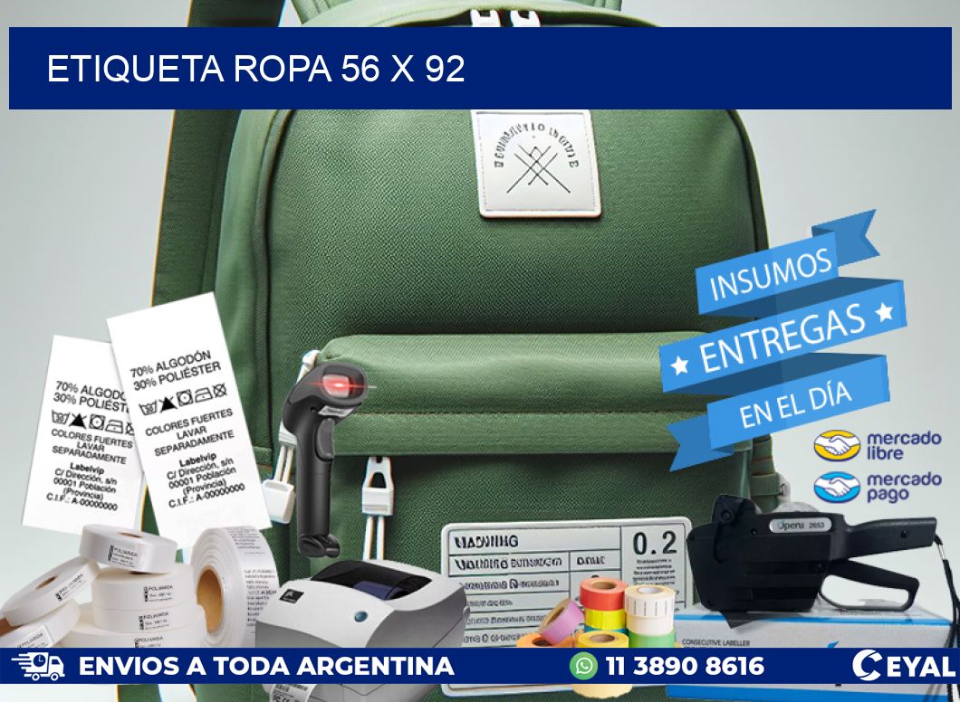 ETIQUETA ROPA 56 x 92