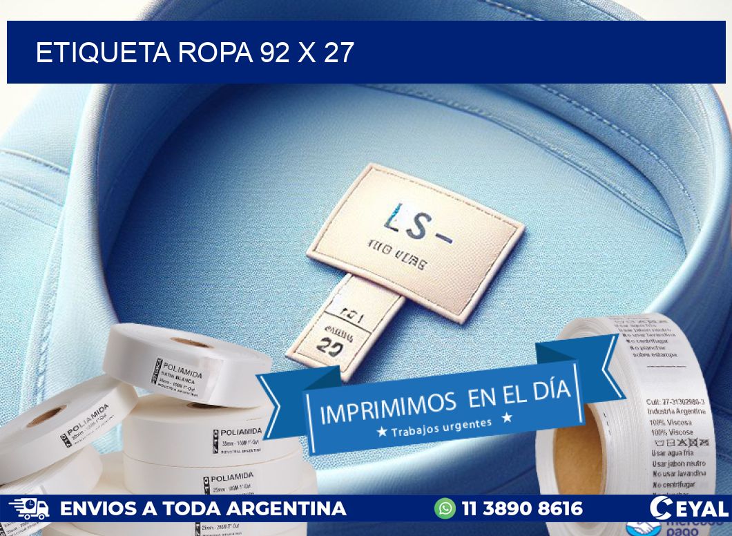 ETIQUETA ROPA 92 x 27