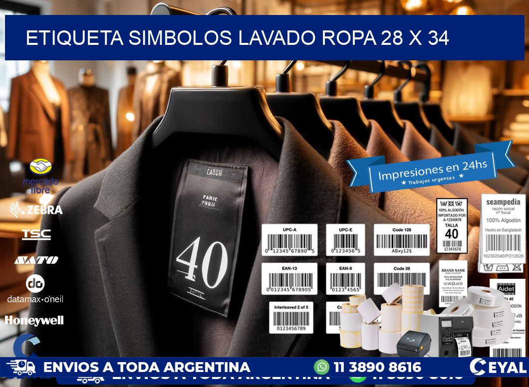 ETIQUETA SIMBOLOS LAVADO ROPA 28 x 34