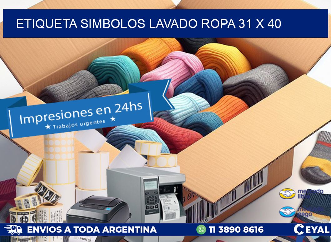 ETIQUETA SIMBOLOS LAVADO ROPA 31 x 40