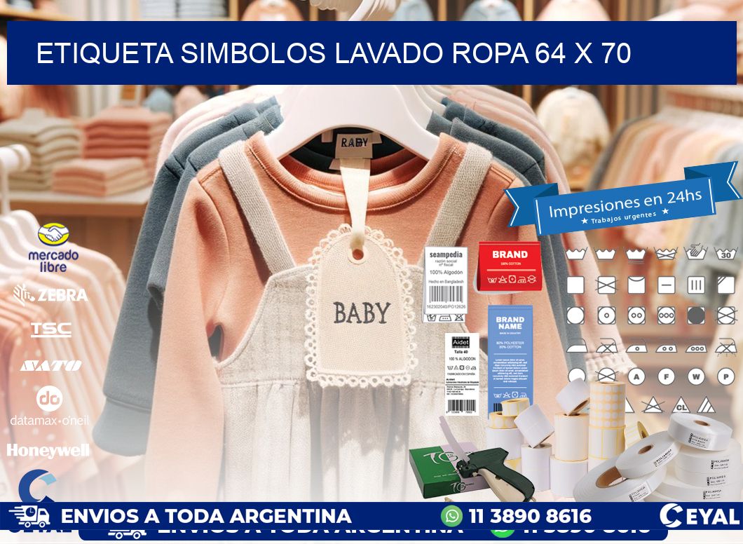 ETIQUETA SIMBOLOS LAVADO ROPA 64 x 70