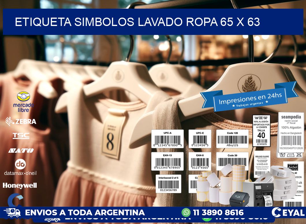ETIQUETA SIMBOLOS LAVADO ROPA 65 x 63