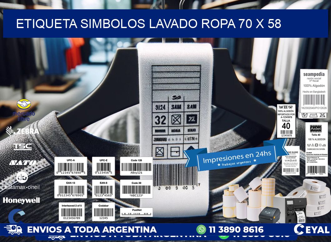 ETIQUETA SIMBOLOS LAVADO ROPA 70 x 58