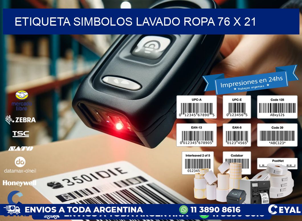 ETIQUETA SIMBOLOS LAVADO ROPA 76 x 21