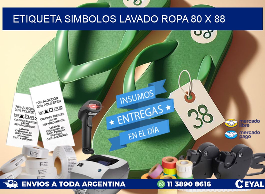 ETIQUETA SIMBOLOS LAVADO ROPA 80 x 88