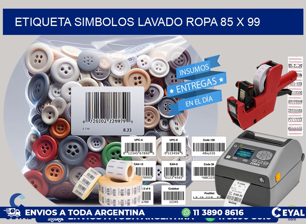 ETIQUETA SIMBOLOS LAVADO ROPA 85 x 99