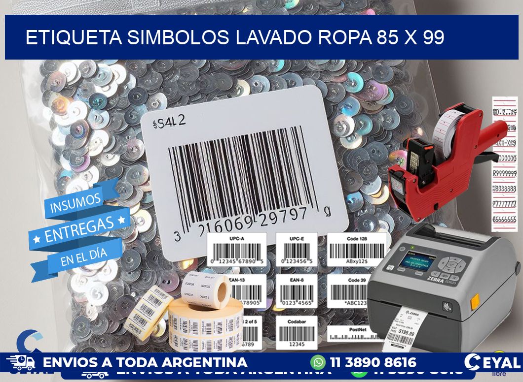 ETIQUETA SIMBOLOS LAVADO ROPA 85 x 99