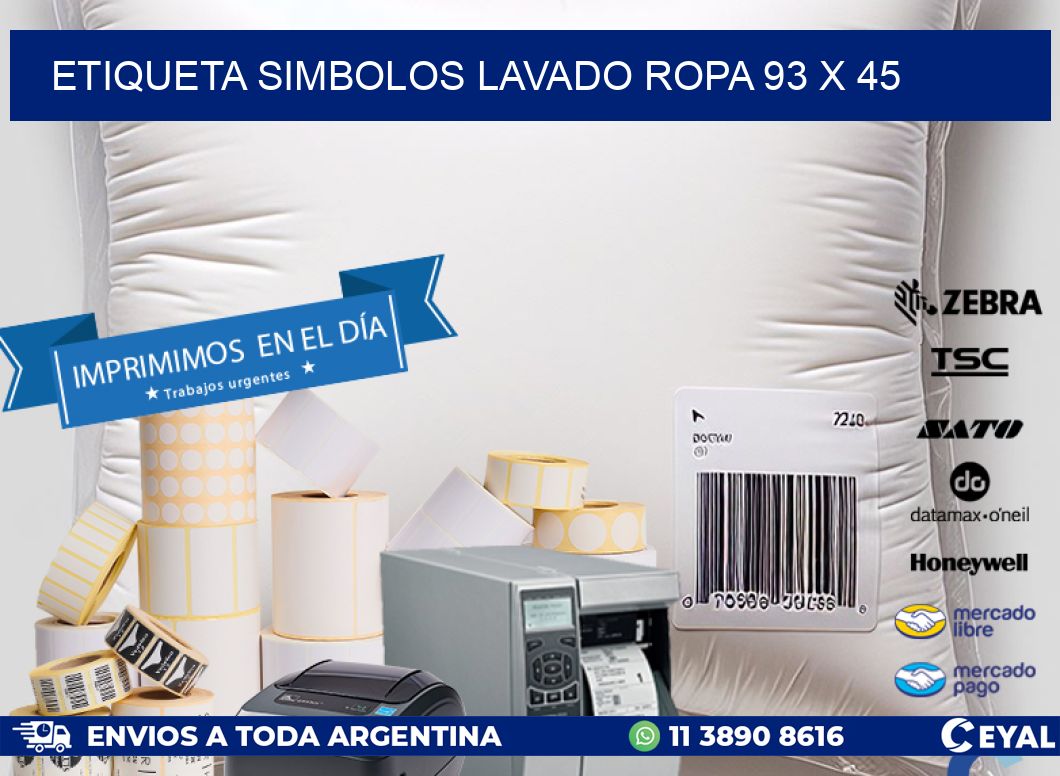 ETIQUETA SIMBOLOS LAVADO ROPA 93 x 45