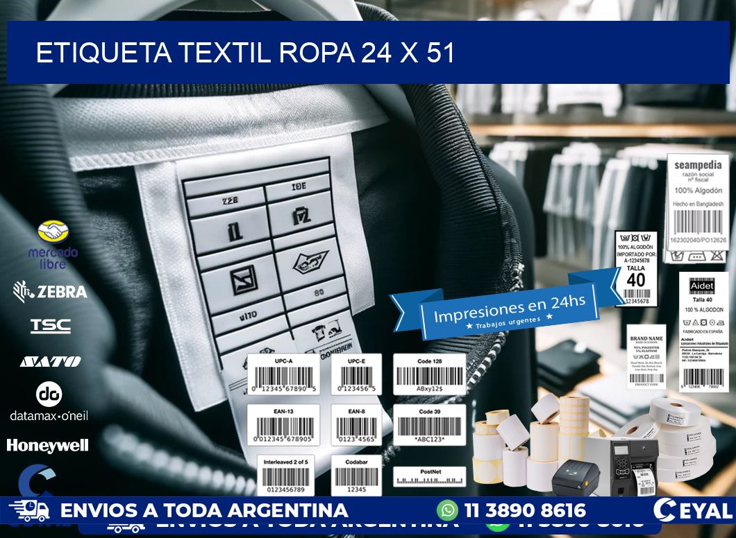 ETIQUETA TEXTIL ROPA 24 x 51