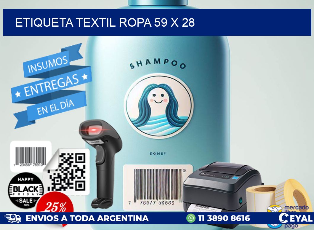ETIQUETA TEXTIL ROPA 59 x 28