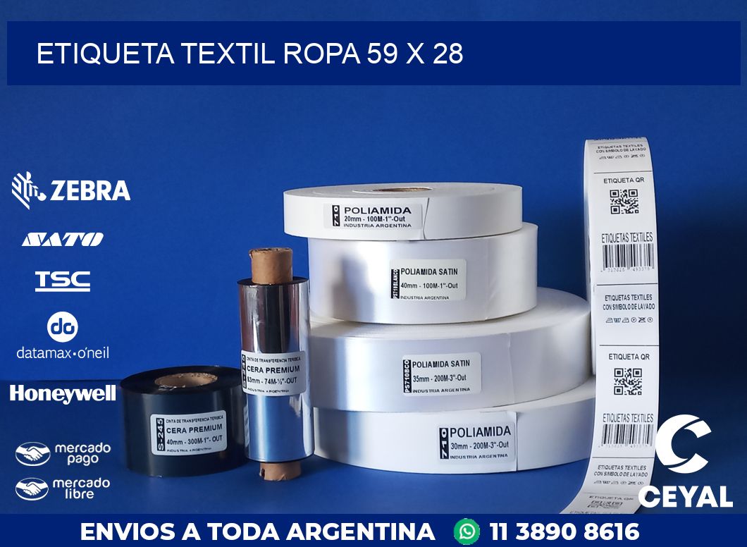 ETIQUETA TEXTIL ROPA 59 x 28