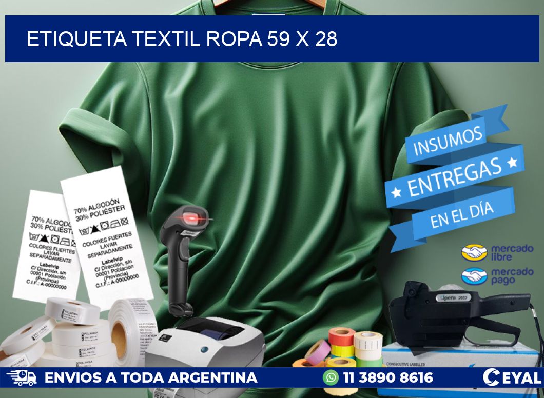ETIQUETA TEXTIL ROPA 59 x 28