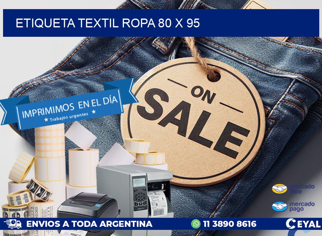 ETIQUETA TEXTIL ROPA 80 x 95