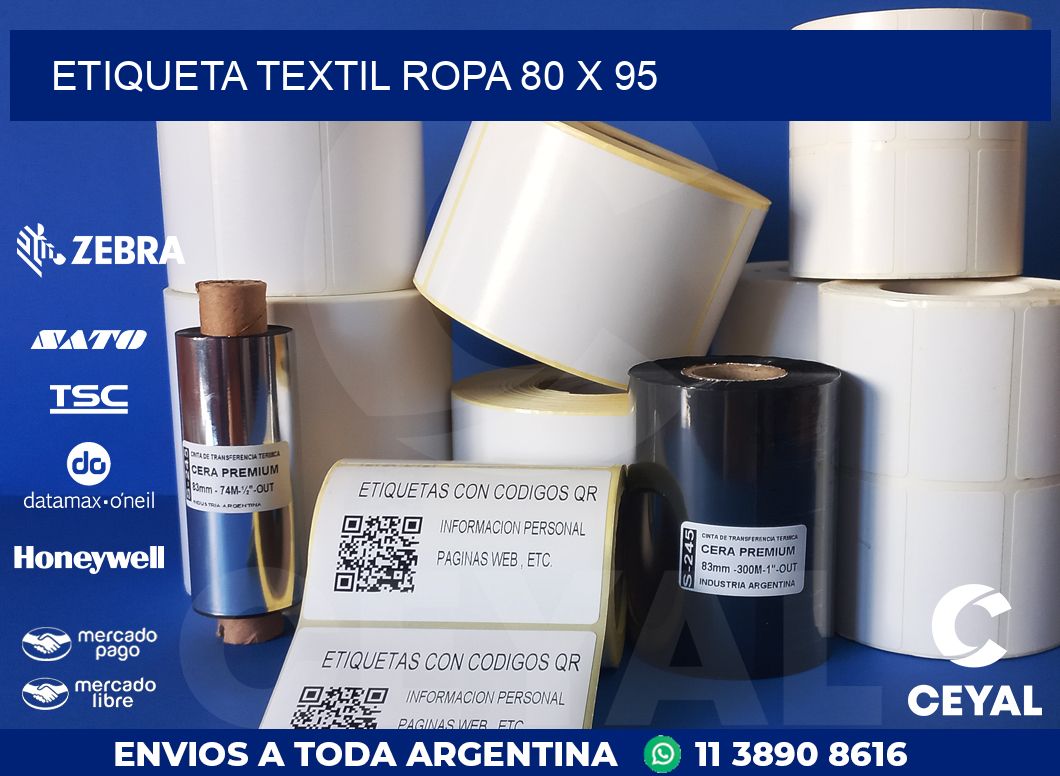 ETIQUETA TEXTIL ROPA 80 x 95