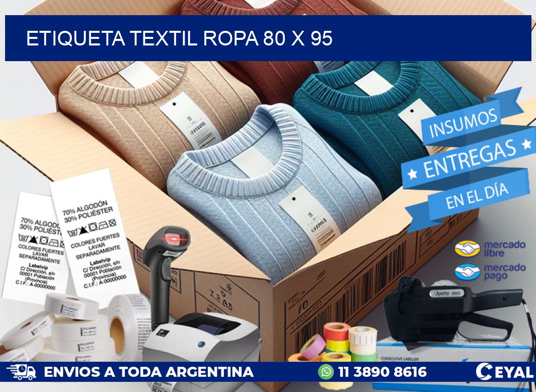 ETIQUETA TEXTIL ROPA 80 x 95