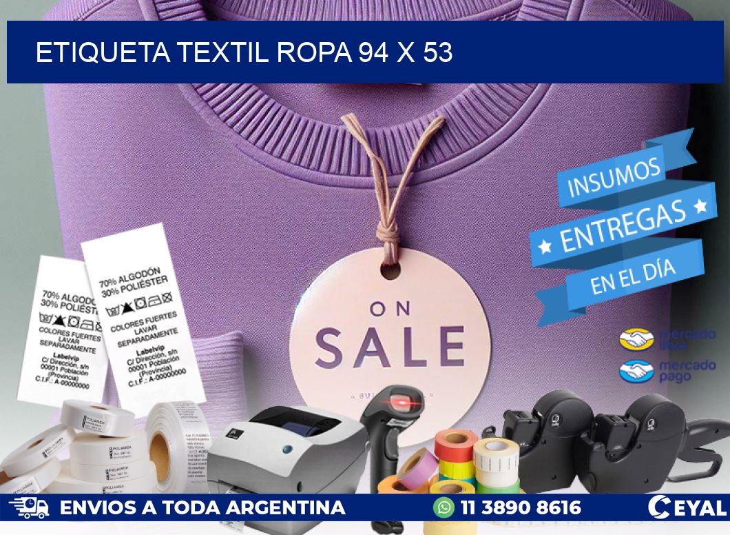 ETIQUETA TEXTIL ROPA 94 x 53