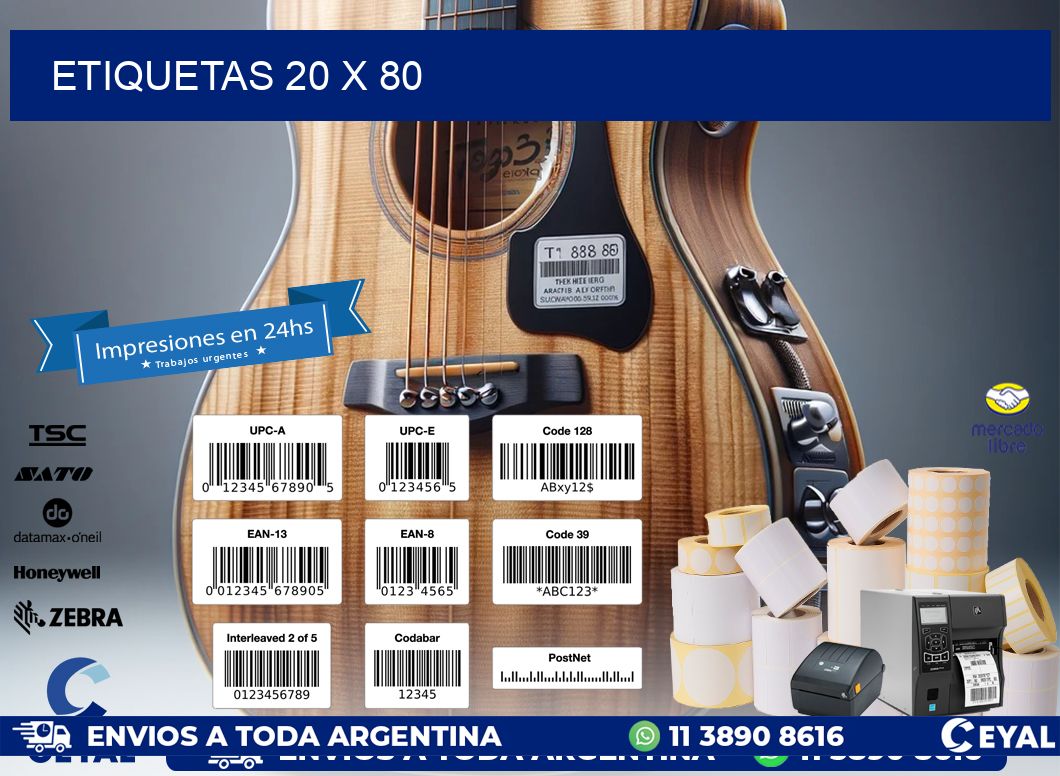 ETIQUETAS 20 x 80