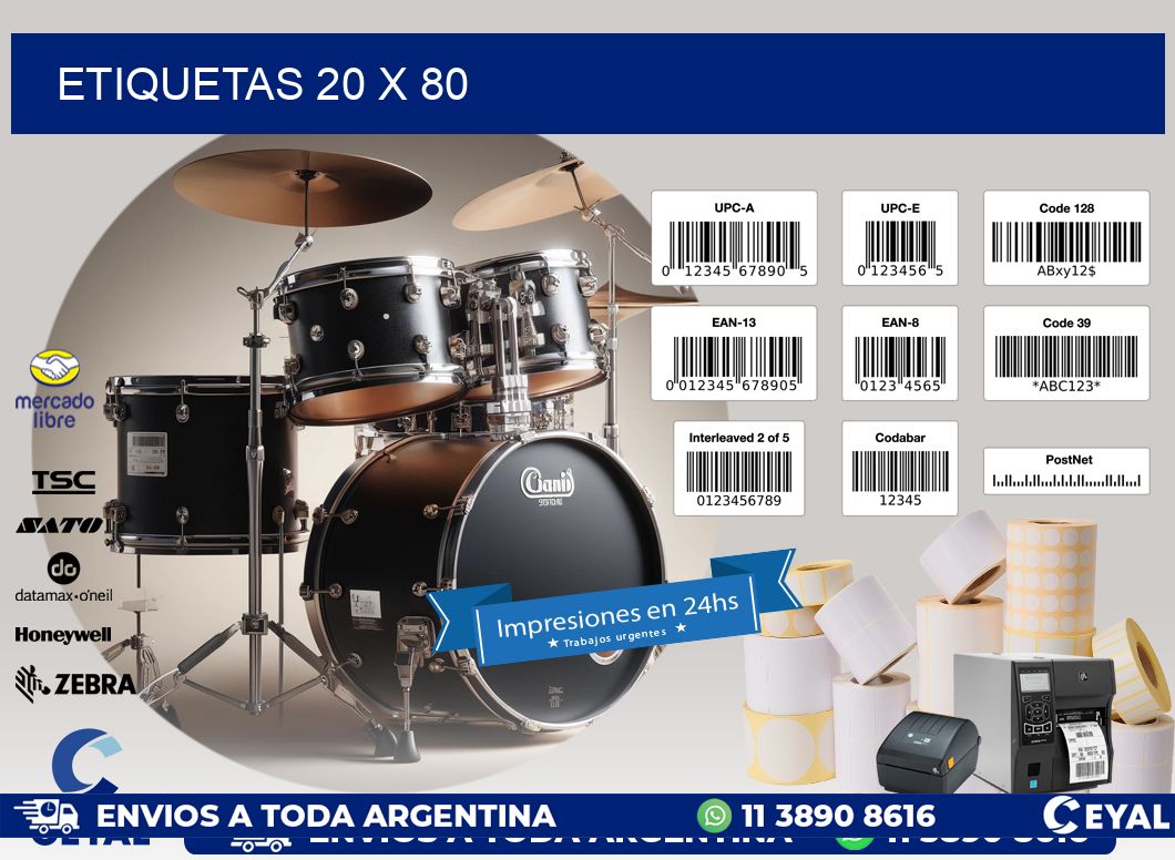 ETIQUETAS 20 x 80