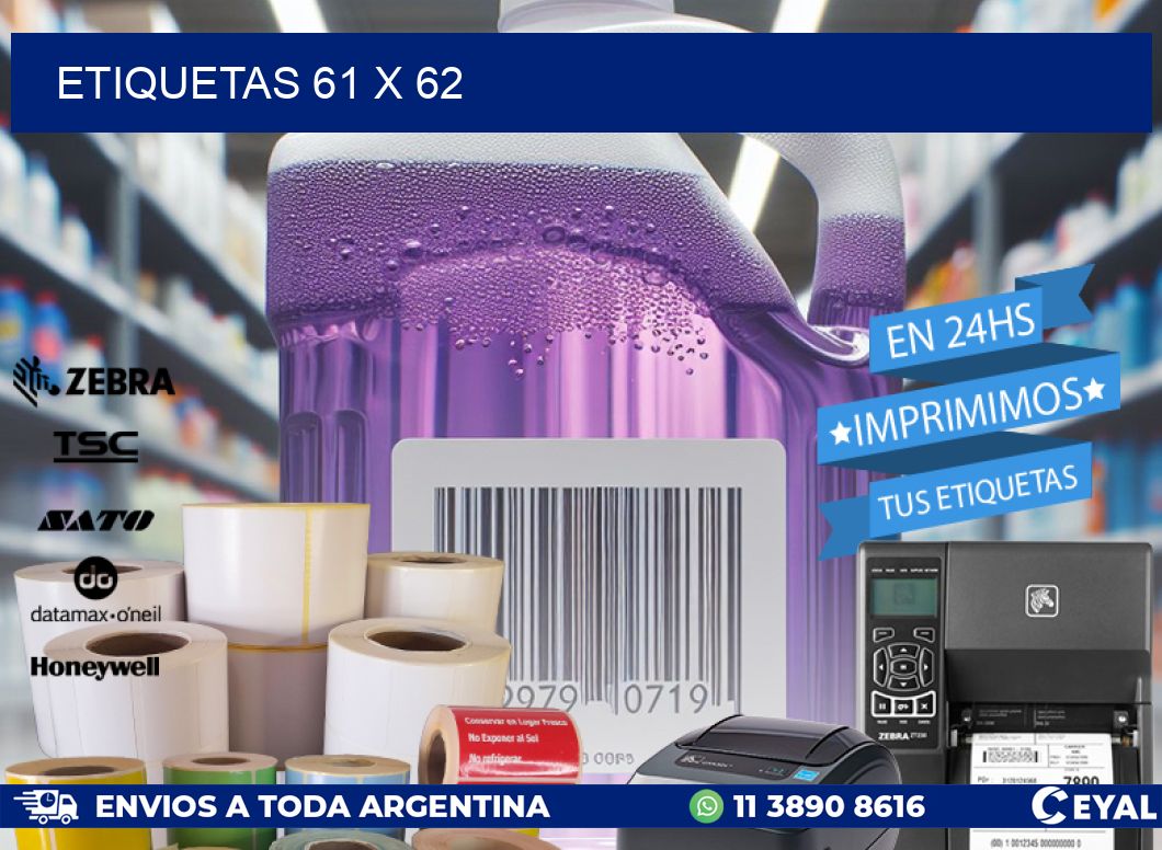 ETIQUETAS 61 x 62