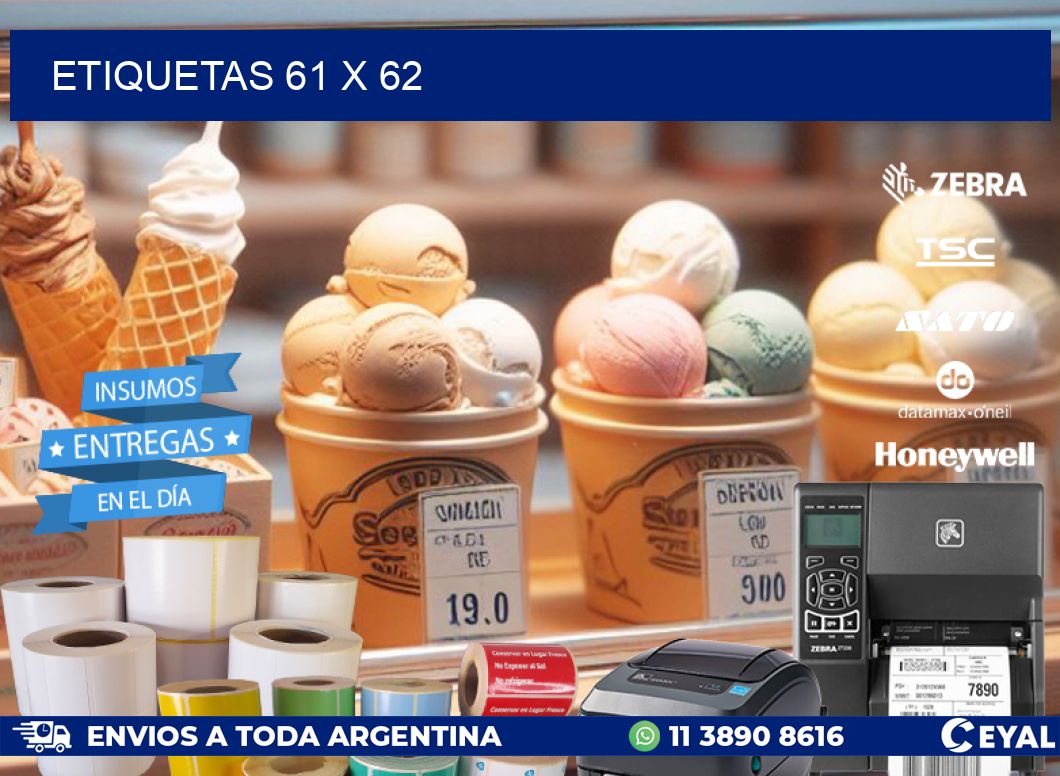 ETIQUETAS 61 x 62