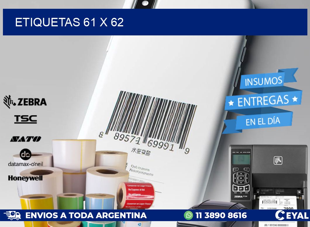 ETIQUETAS 61 x 62