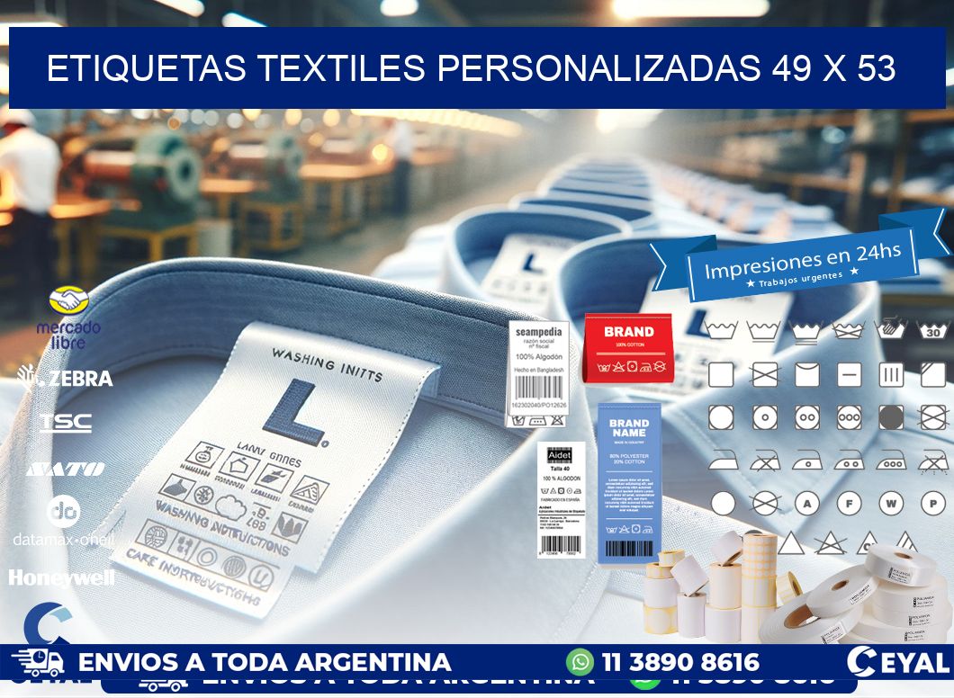 ETIQUETAS TEXTILES PERSONALIZADAS 49 x 53