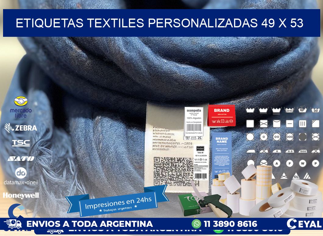 ETIQUETAS TEXTILES PERSONALIZADAS 49 x 53