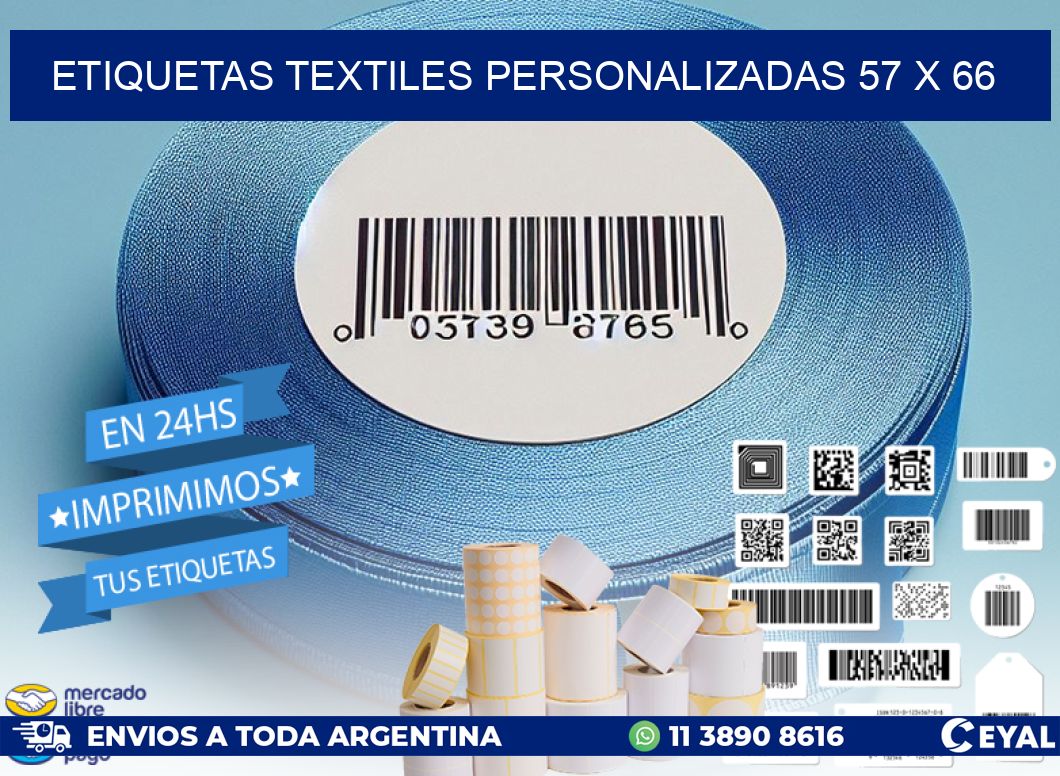 ETIQUETAS TEXTILES PERSONALIZADAS 57 x 66