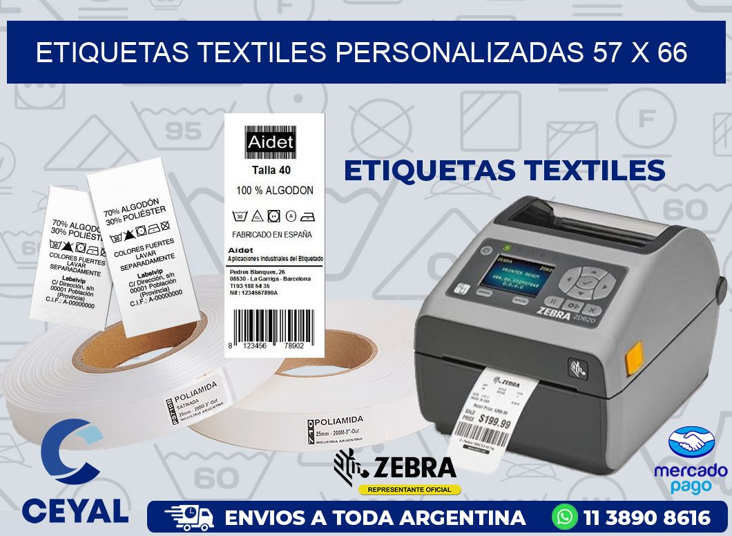 ETIQUETAS TEXTILES PERSONALIZADAS 57 x 66