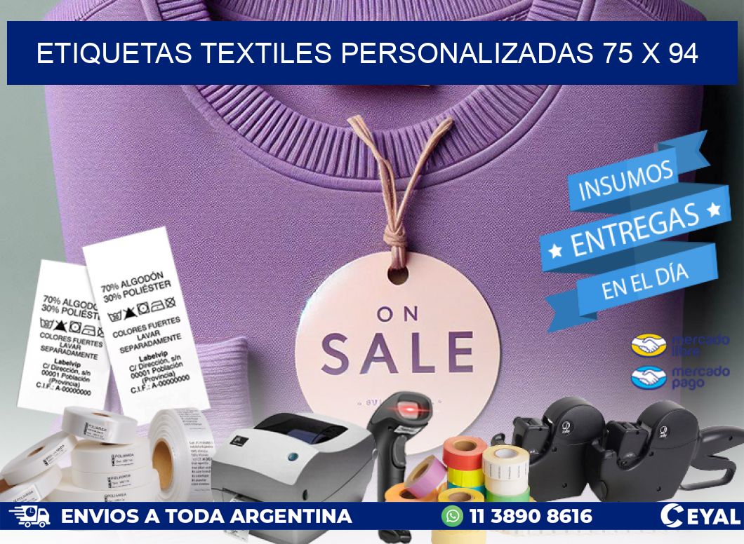 ETIQUETAS TEXTILES PERSONALIZADAS 75 x 94