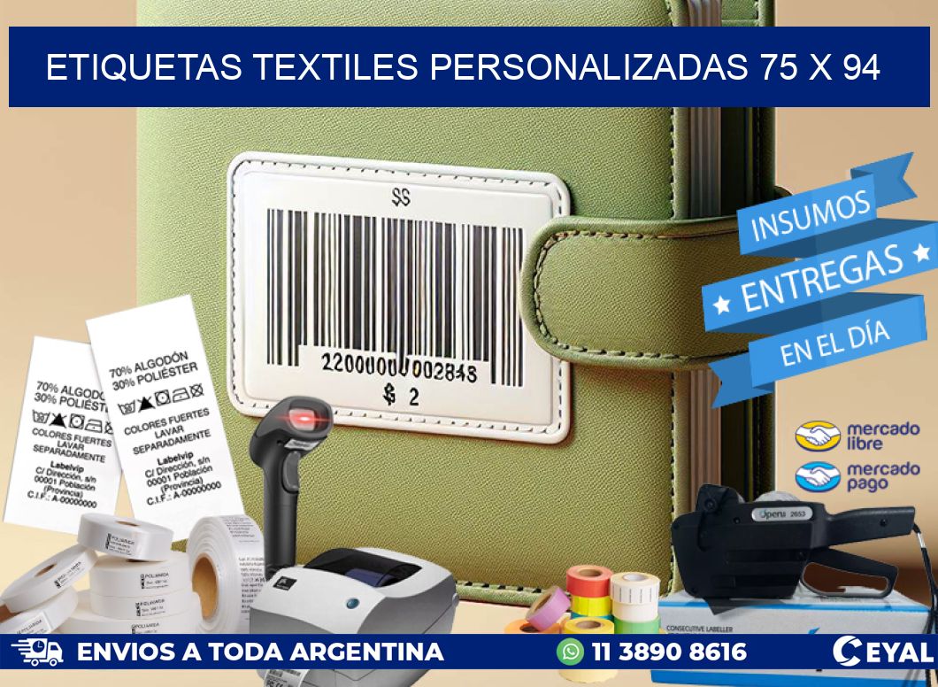 ETIQUETAS TEXTILES PERSONALIZADAS 75 x 94