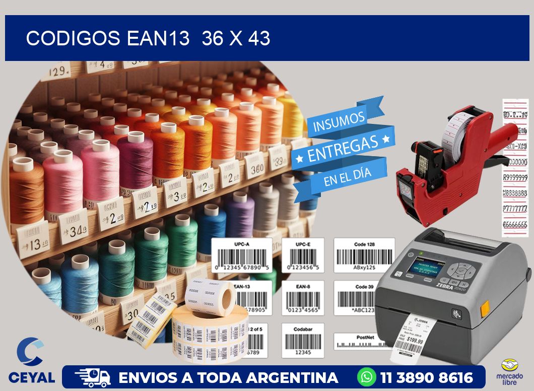 CODIGOS EAN13  36 x 43