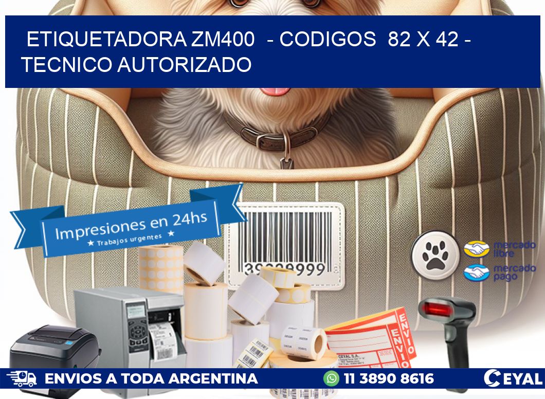 ETIQUETADORA ZM400  – CODIGOS  82 x 42 – TECNICO AUTORIZADO