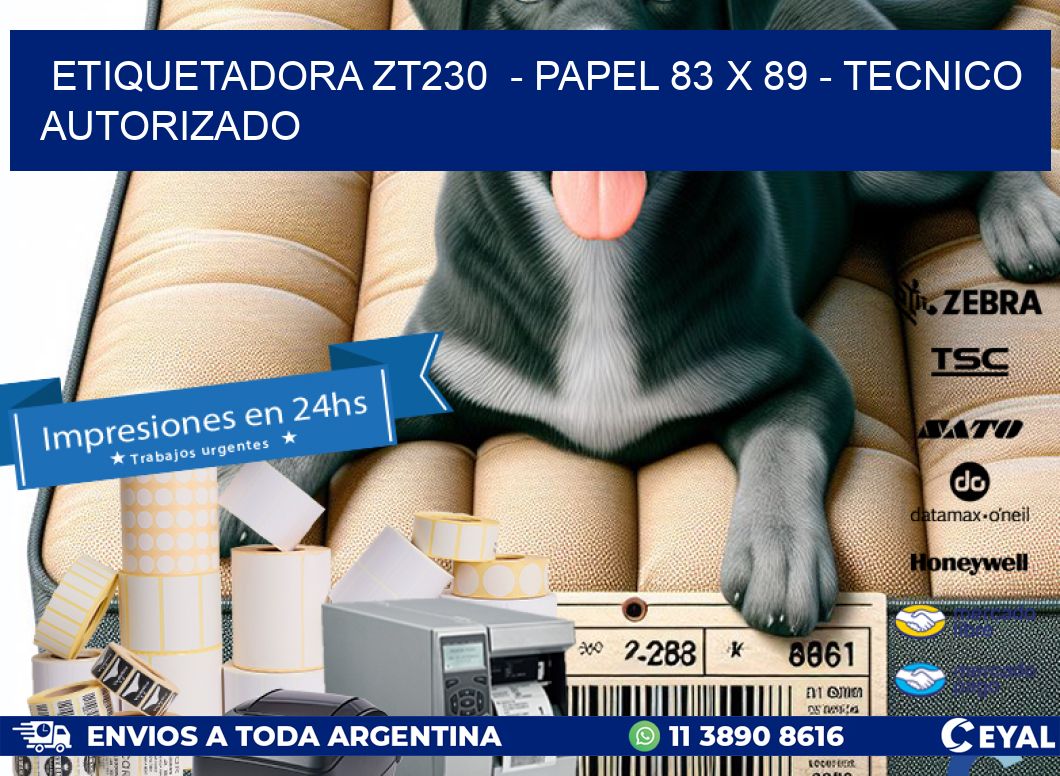 ETIQUETADORA ZT230  - PAPEL 83 x 89 - TECNICO AUTORIZADO