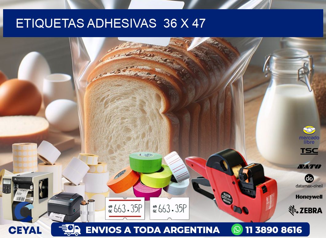 ETIQUETAS ADHESIVAS  36 x 47