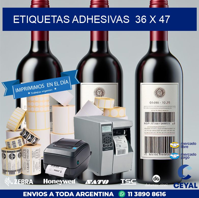 ETIQUETAS ADHESIVAS  36 x 47