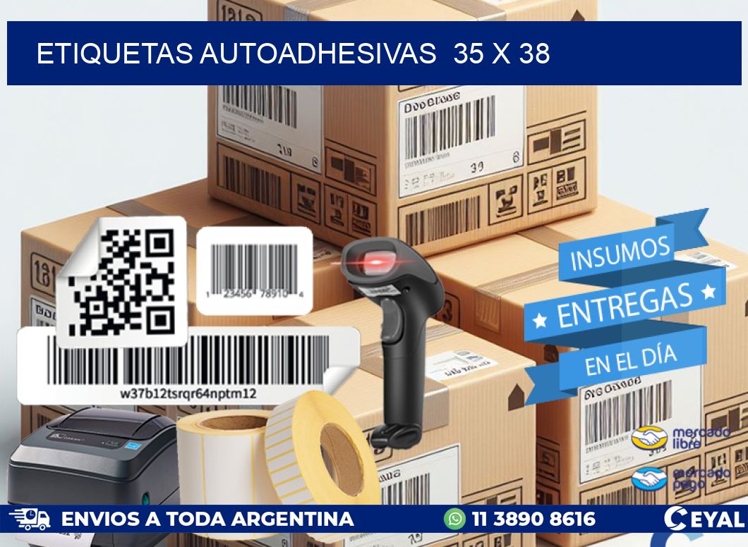ETIQUETAS AUTOADHESIVAS  35 x 38