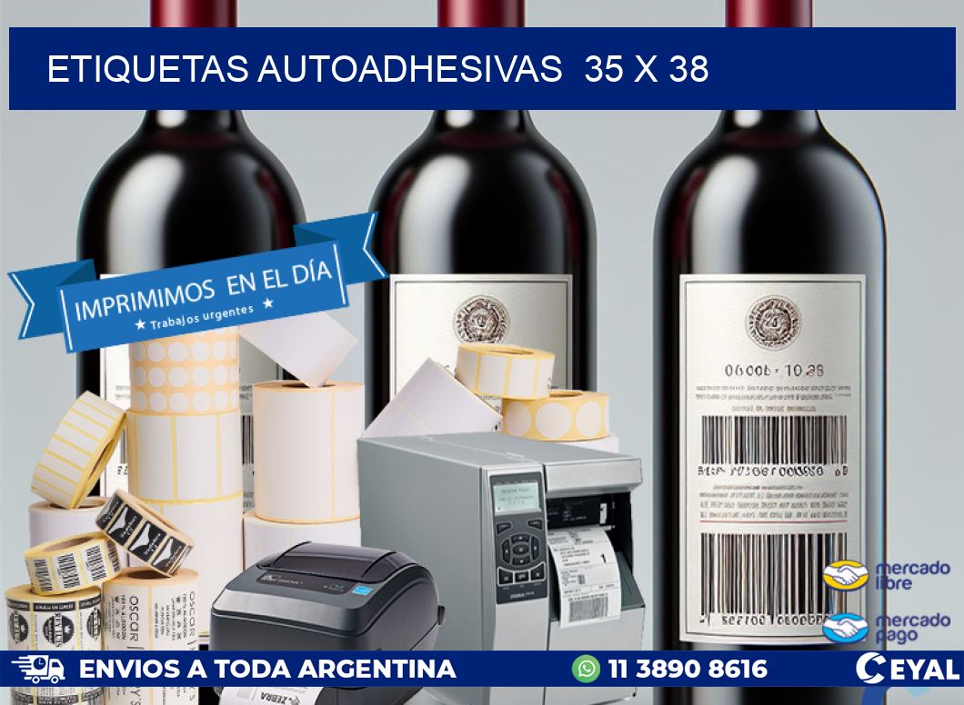 ETIQUETAS AUTOADHESIVAS  35 x 38