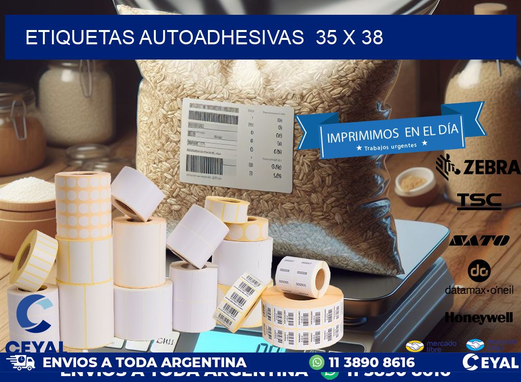 ETIQUETAS AUTOADHESIVAS  35 x 38