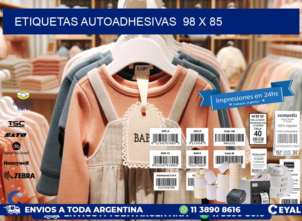 ETIQUETAS AUTOADHESIVAS  98 x 85