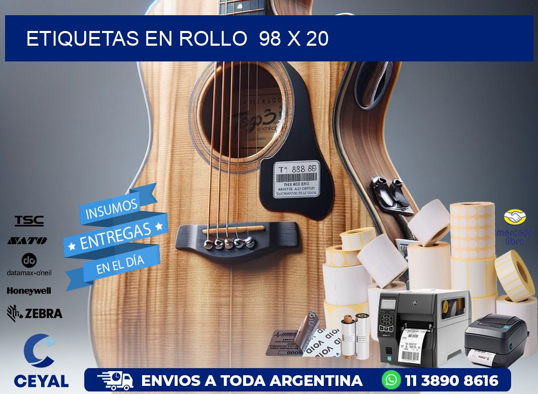 ETIQUETAS EN ROLLO  98 x 20
