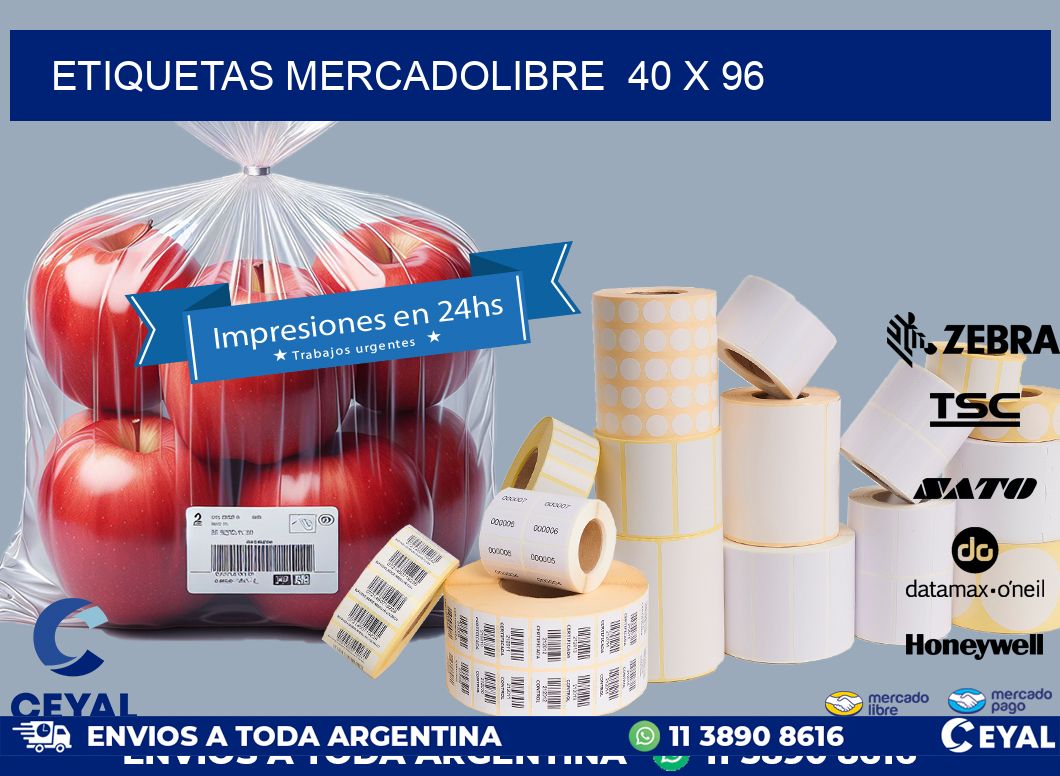 ETIQUETAS MERCADOLIBRE  40 x 96